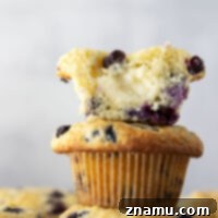 Blueberry Muffins with Cream Cheese Swirl 8 Super soft and moist blueberry cream cheese muffins with a rich cheesecake center and lots of juicy blueberries in every bite.