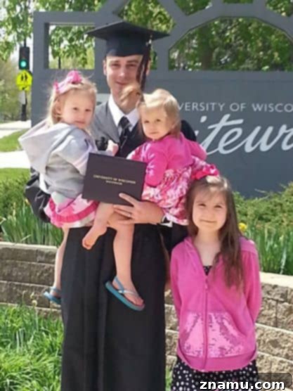 Reliving Summer 2014 5 A young man in a graduation cap and gown, smiling proudly after his college graduation.