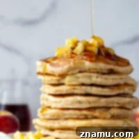 Fluffy Apple Ricotta Pancakes 8 These apple ricotta pancakes are the ultimate fall breakfast! Ricotta cheese gives them an incredible light and fluffy texture while sautéed apples and lots of spices give them the perfect touch of fall.