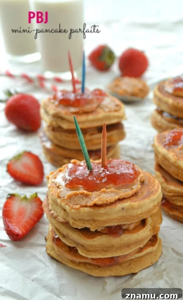 PBJ Pancake Stack Parfaits 2 PBJ Mini-Pancake Parfaits | wholeandheavenlyoven.com