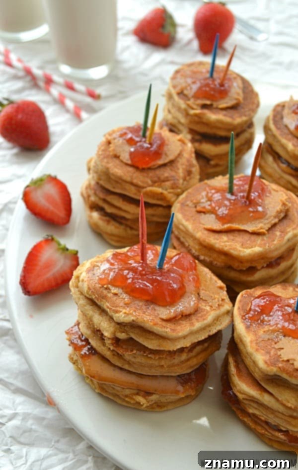 PBJ Pancake Stack Parfaits 4 PBJ Mini-Pancake Parfaits | wholeandheavenlyoven.com