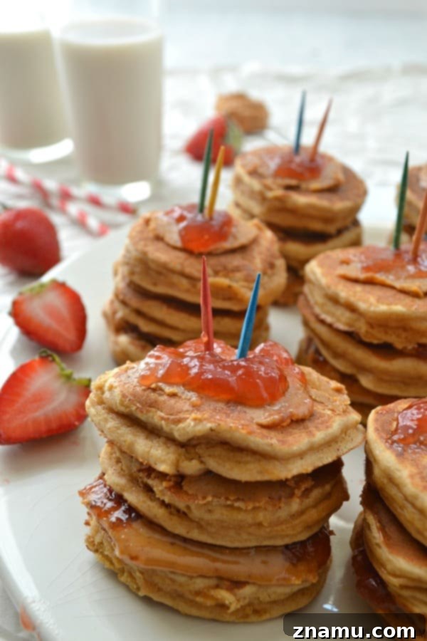 PBJ Pancake Stack Parfaits 5 PBJ Mini-Pancake Parfaits | wholeandheavenlyoven.com