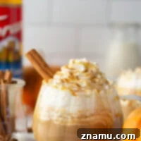 Golden Pumpkin Swirl Latte 8 Real pumpkin, lots of fall spices, and caramel syrup come together in this caramel pumpkin spice latte that you can easily whip up at home in minutes!