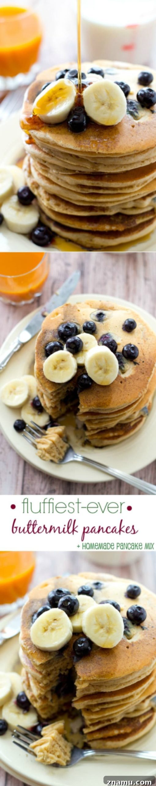 Fluffiest Ever Buttermilk Pancakes and Homemade Mix Recipe 10 These simple buttermilk pancakes have an unbelievably fluffy texture and are perfect for Sunday brunch! PLUS make your own homemade pancake mix for the pantry! @WholeHeavenly