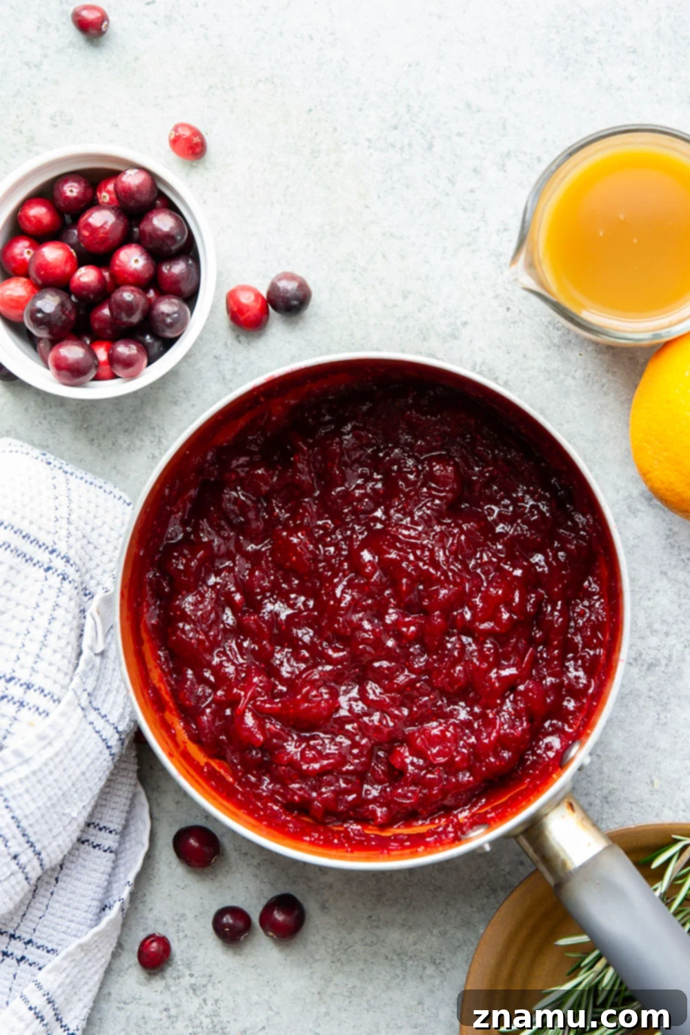 Mom's Zesty Cranberry Compote 3 Perfectly sweet and tangy, my mom's fresh cranberry sauce recipe is an essential side dish for any Thanksgiving table. It's so simple to make you'll never go back to the canned stuff again!