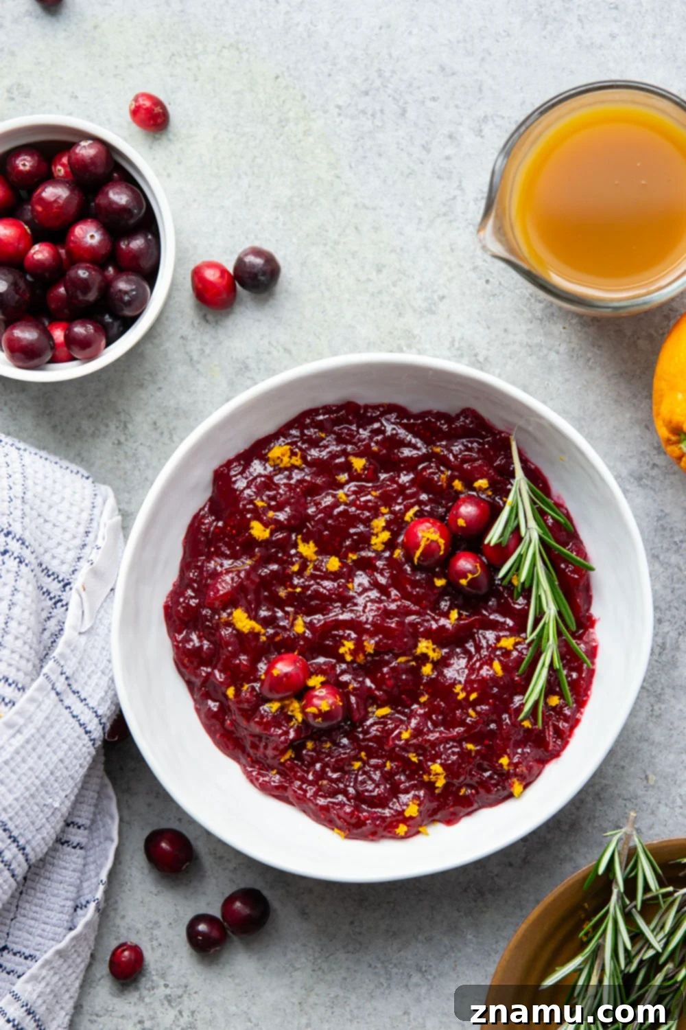 Mom's Zesty Cranberry Compote 4 Perfectly sweet and tangy, my mom's fresh cranberry sauce recipe is an essential side dish for any Thanksgiving table. It's so simple to make you'll never go back to the canned stuff again!