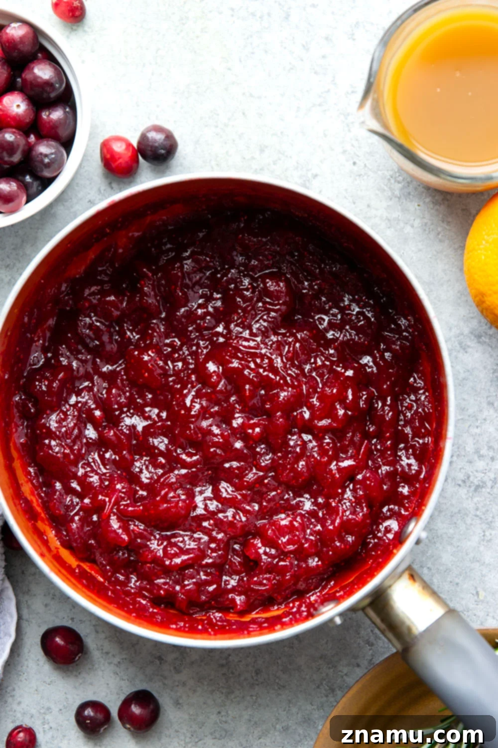 Mom's Zesty Cranberry Compote 5 Perfectly sweet and tangy, my mom's fresh cranberry sauce recipe is an essential side dish for any Thanksgiving table. It's so simple to make you'll never go back to the canned stuff again!