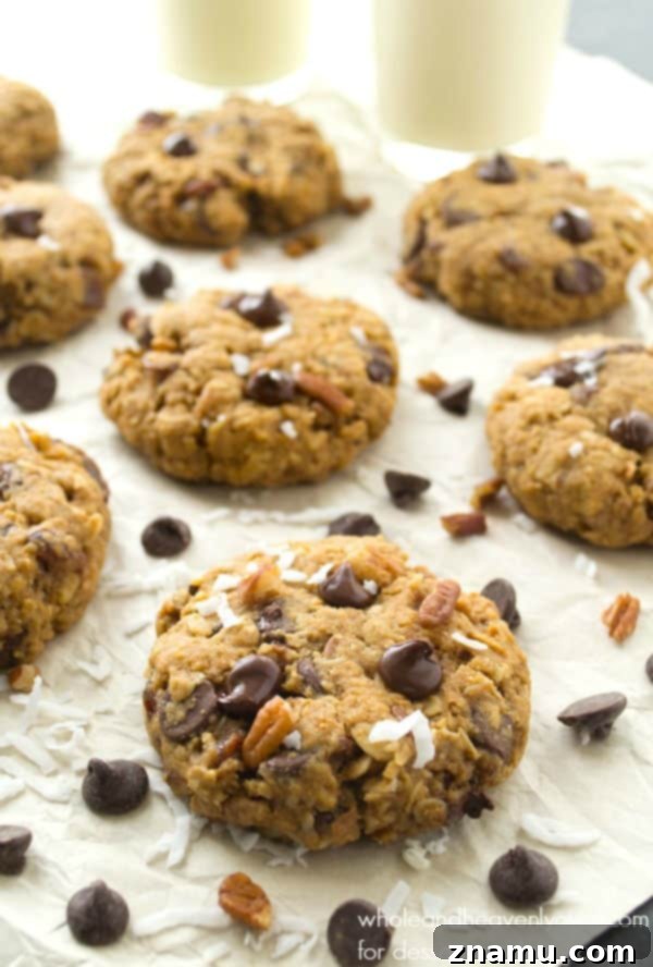 Ultimate Everything Cookies 3 Close-up of a freshly baked Soft-Baked Kitchen Sink Cookie