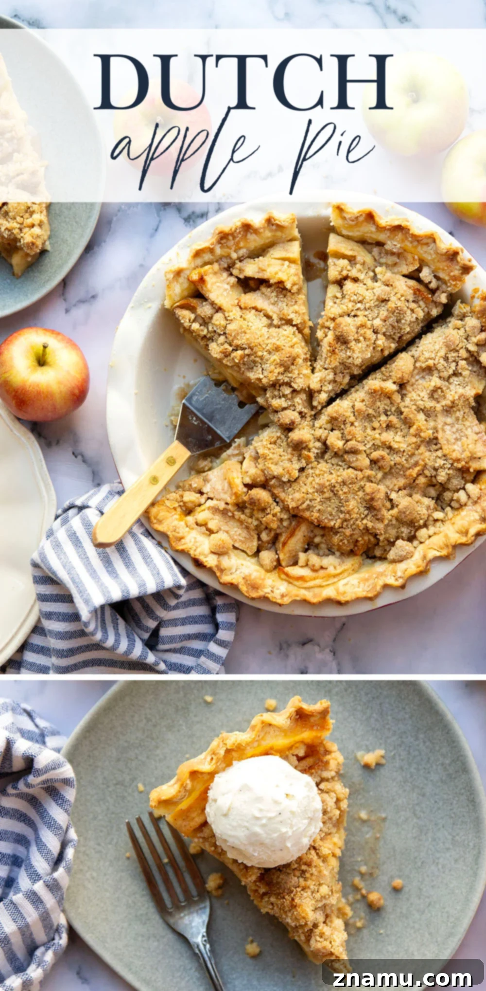 Classic Dutch Apple Pie Perfection 7 This is the best Dutch apple pie you'll ever make! The apples are full of warm fall spices (with a secret ingredient!) and topped with tons of buttery cinnamon streusel.