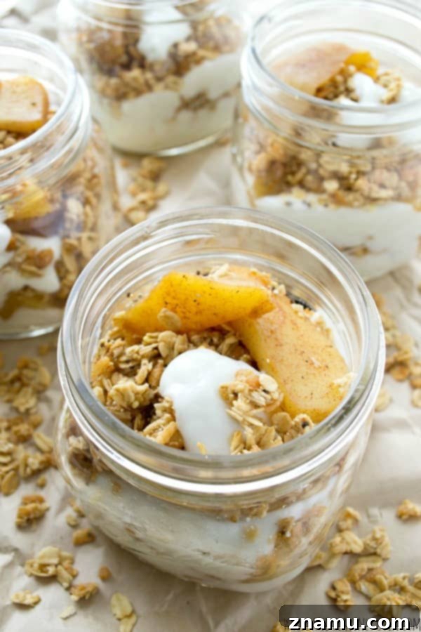 Spiced Apple Granola Stacks 6 Assembling Caramelized Apple Granola Breakfast Parfaits with Kids