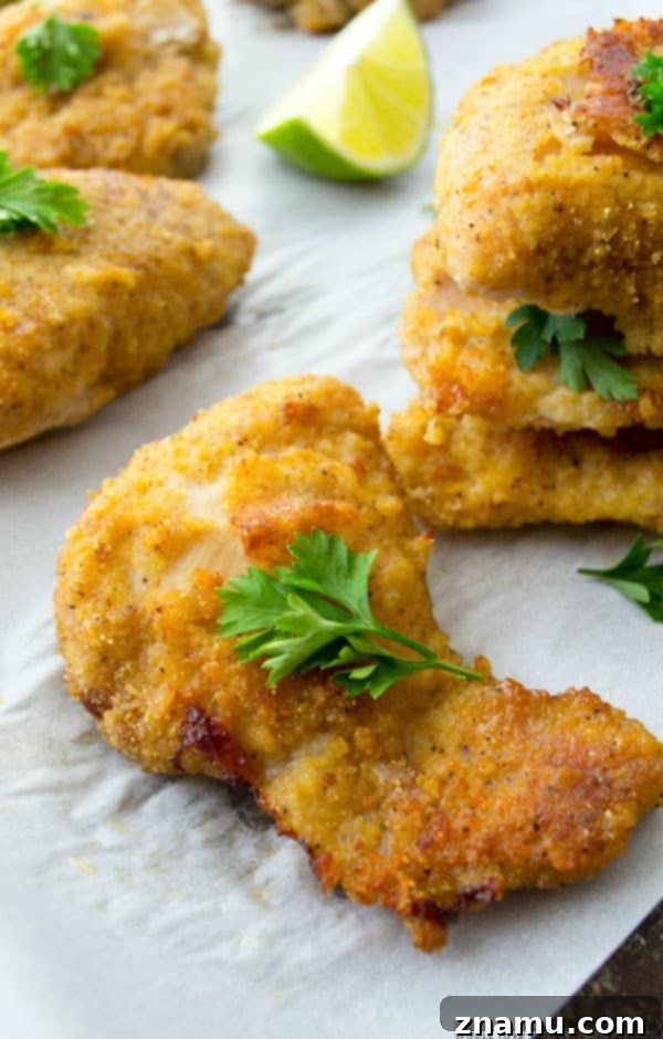 Golden Crispy Oven Chicken Tenders 4 Deliciously seasoned chicken tenders baked to crispy perfection.