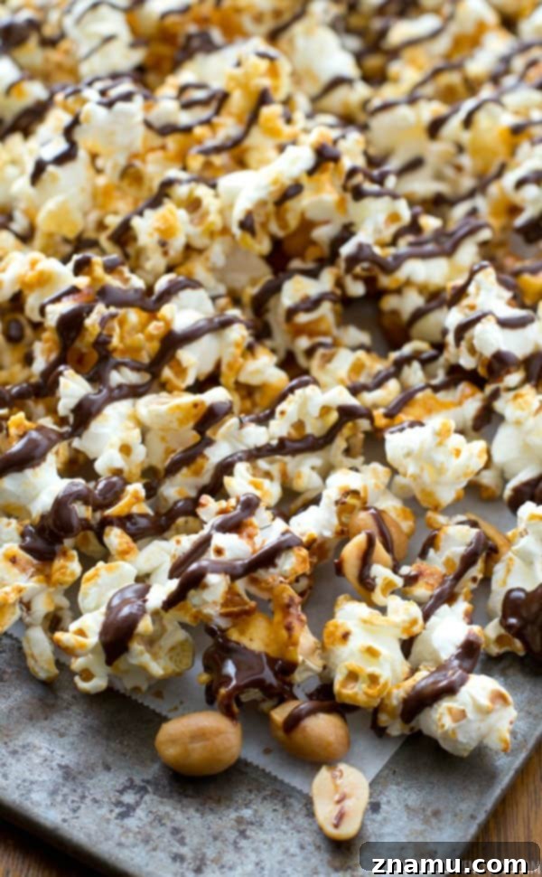 Chocolate Peanut Caramel Popcorn Crunch 7 Crunchy and sweet chocolate peanut caramel popcorn ready to be shared
