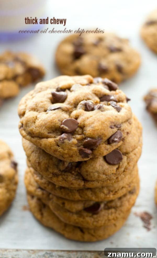 Tropical Chocolate Chip Cookies 2 These classic chocolate chip cookies are seriously so thick and chewy you'd never guess that they're made healthy with coconut oil and contain NO butter! @WholeHeavenly