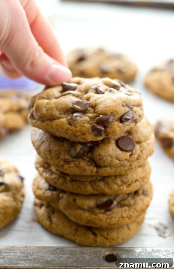 Tropical Chocolate Chip Cookies 4 These classic chocolate chip cookies are seriously so thick and chewy you'd never guess that they're made healthy with coconut oil and contain NO butter! @WholeHeavenly