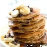 Thumbnail of banana oatmeal chocolate chip pancakes