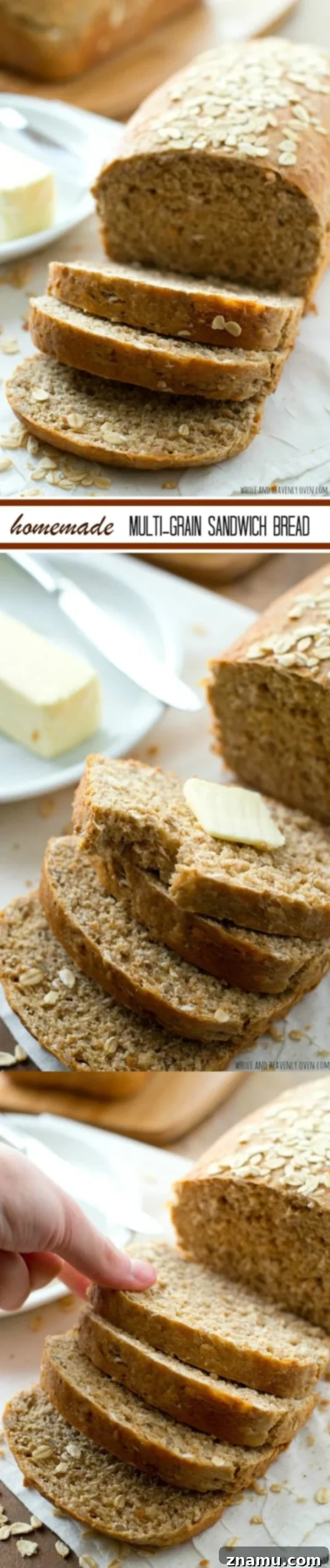 Hearty Homemade Multi-Grain Sandwich Loaf 9 Large image of golden brown multi-grain sandwich bread loaf