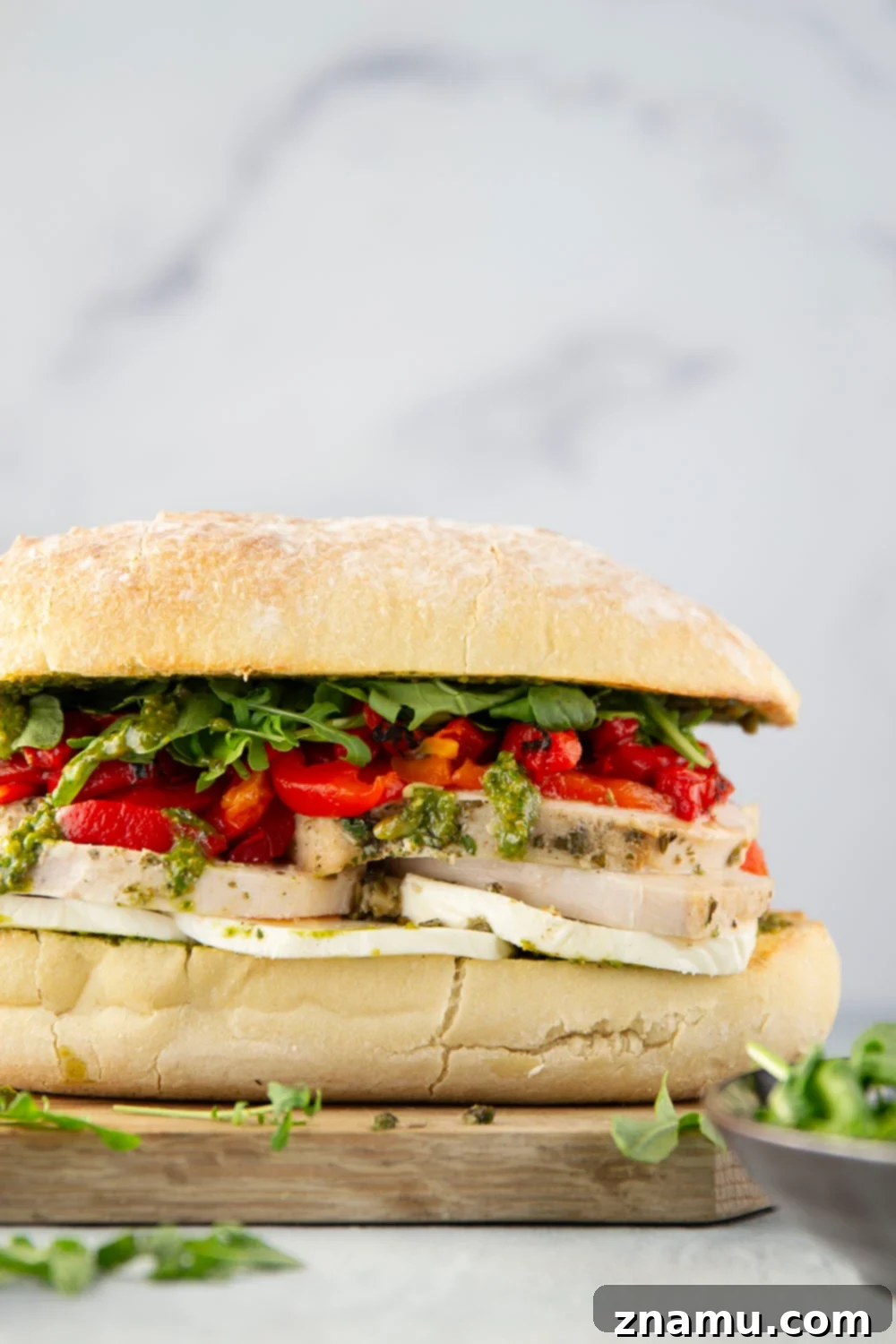 Mozzarella, Turkey & Pesto Panini 4 Assembled Turkey Pesto Sandwich