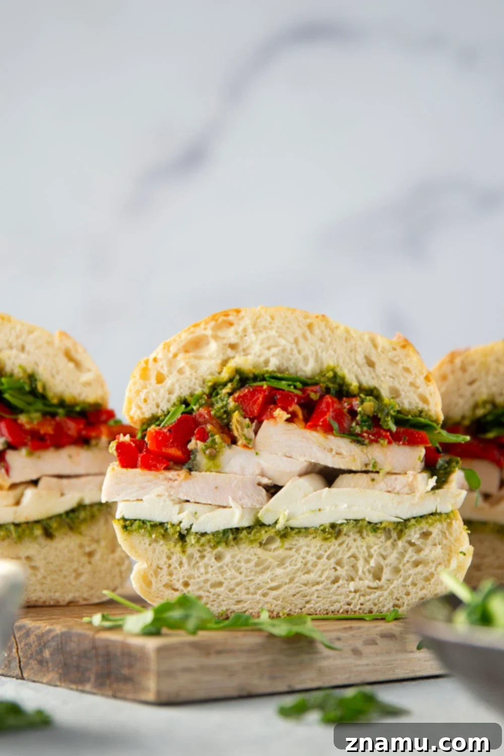 Mozzarella, Turkey & Pesto Panini 5 Toasting the Ciabatta Bread