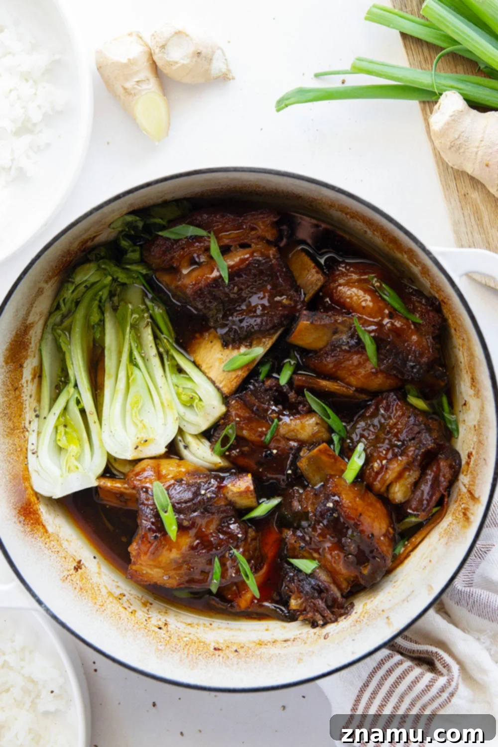Ginger-Soy Infused Short Ribs 3 Close-up of tender Ginger Soy Braised Short Ribs