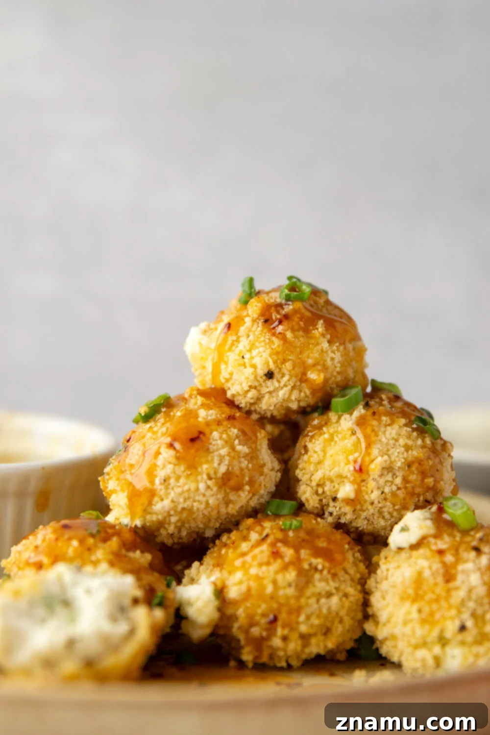 Air Fryer Goat Cheese Bites with Spicy Honey Drizzle 2 Crispy Air Fryer Goat Cheese Balls with Hot Honey