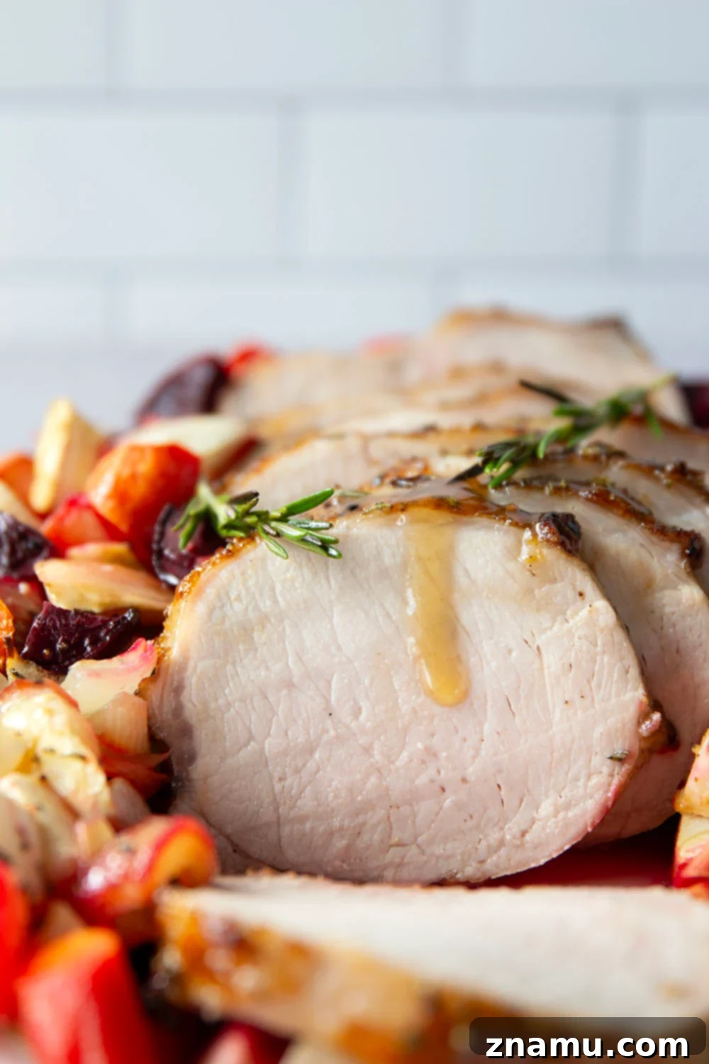 Maple-Glazed Pork Loin Roast with Roasted Root Vegetables 2 Maple Glazed Pork Loin with Root Vegetables