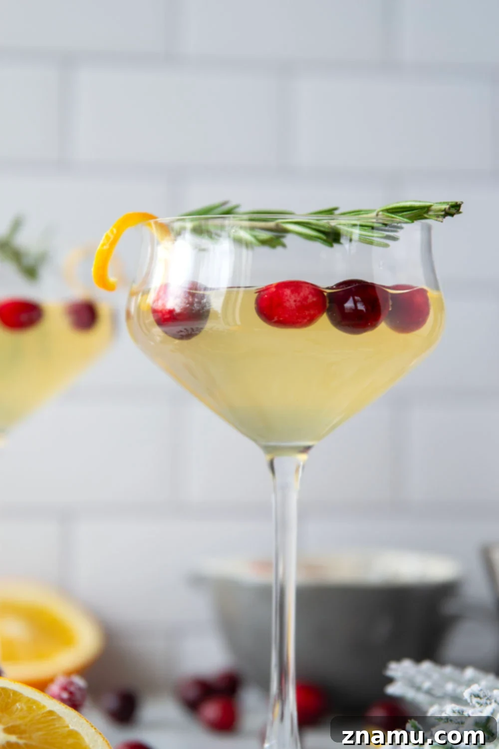 White Cranberry Cosmo Cocktail 6 Pitcher of White Cranberry Cosmo for Holiday Entertaining