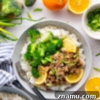 Orange Ground Chicken Rice Bowls