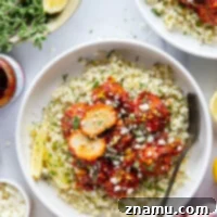 Harissa Chicken Meatballs with Lemon Herb Couscous