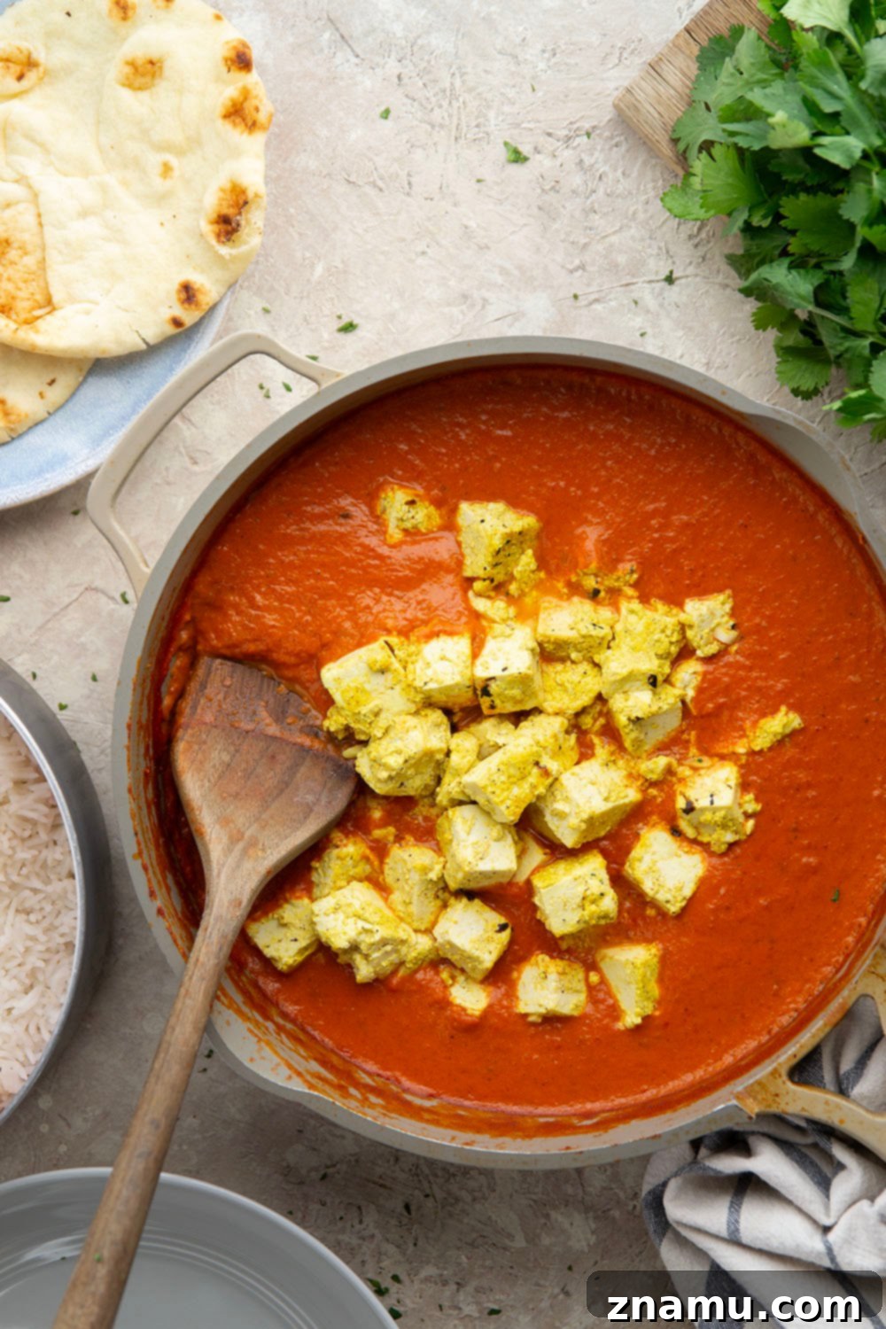 Tofu Tikka Masala Bliss 3 Close up of Tofu Tikka Masala in a bowl