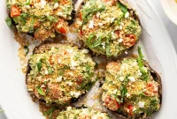 Grilled Portobello Mushrooms Stuffed with Herbed Goat Cheese