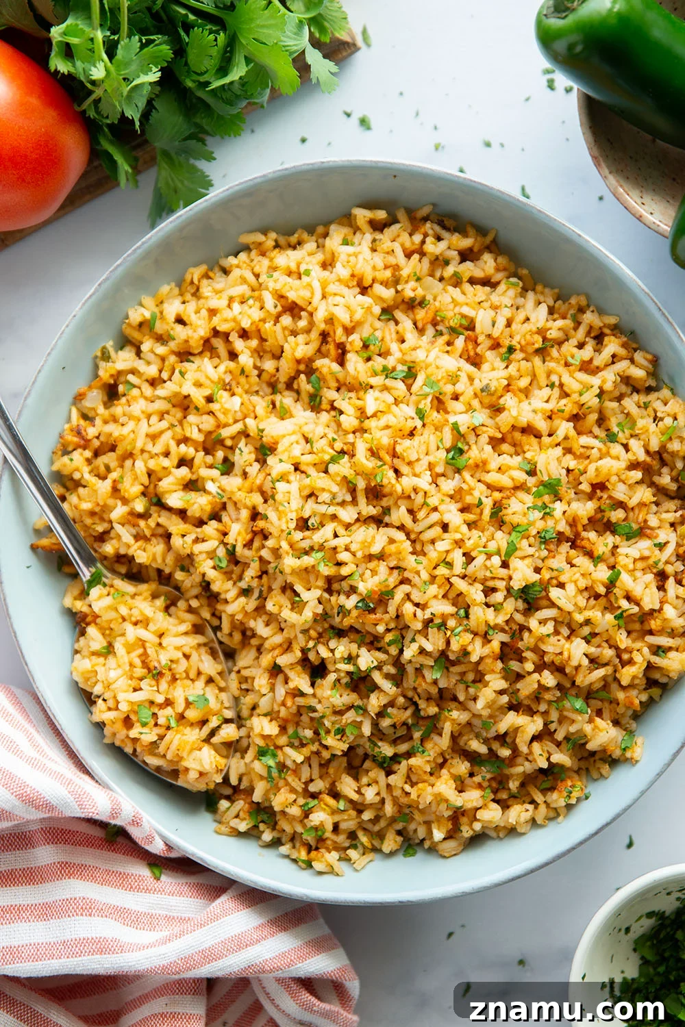Bowl of Instant Pot Mexican rice