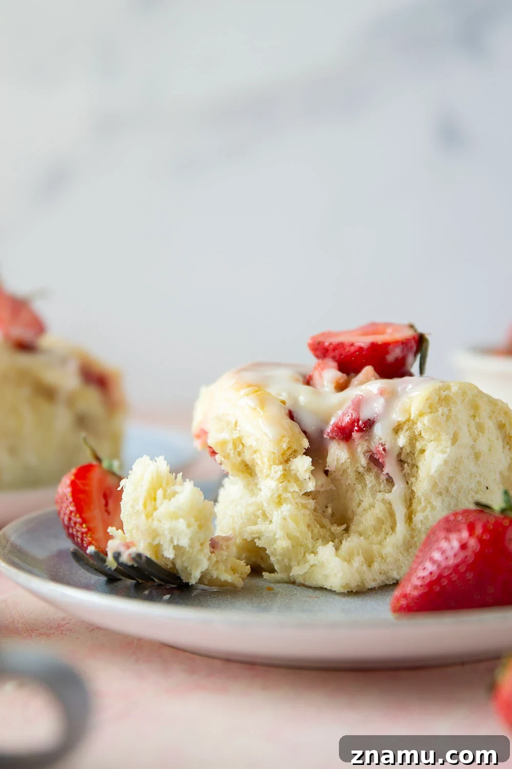 Strawberry Rhubarb Sweet Rolls with Cream Cheese Glaze 4 Melt-in-your-mouth fluffy sweet rolls are stuffed with a sweet and tangy rhubarb strawberry filling for the ultimate twist on strawberry sweet rolls!
