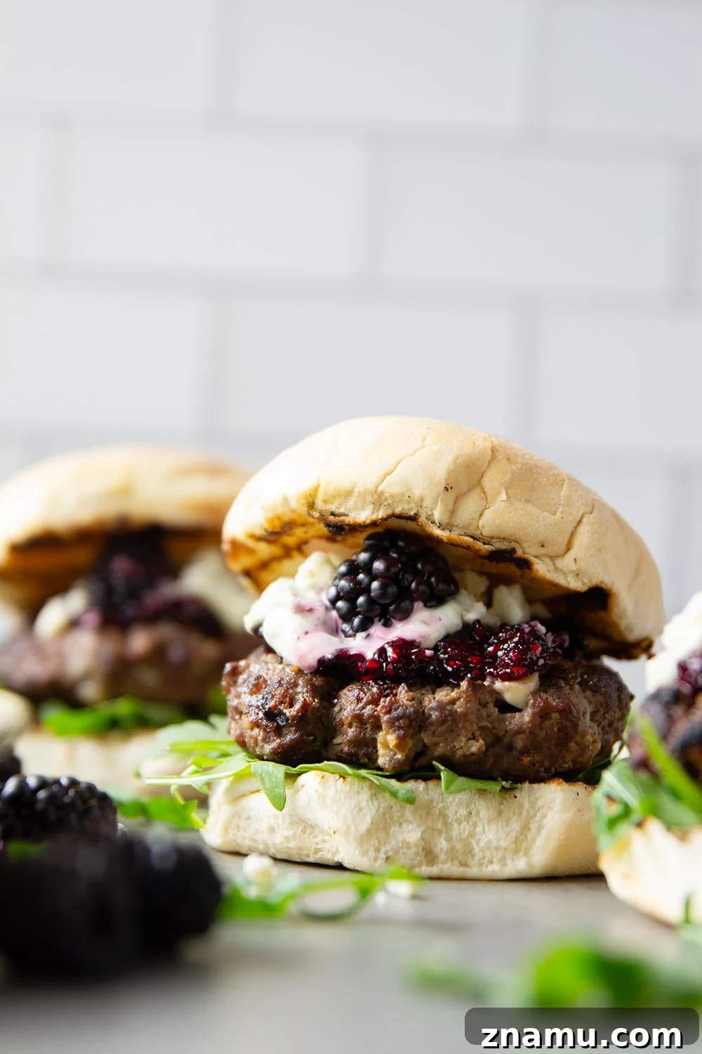Blackberry and Blue Cheese Burger Recipe for Gourmet Flavor 6 Sweet, jammy homemade blackberry compote and sharp blue cheese are the perfect flavor contrast in this flavorful blackberry blue cheese burger!