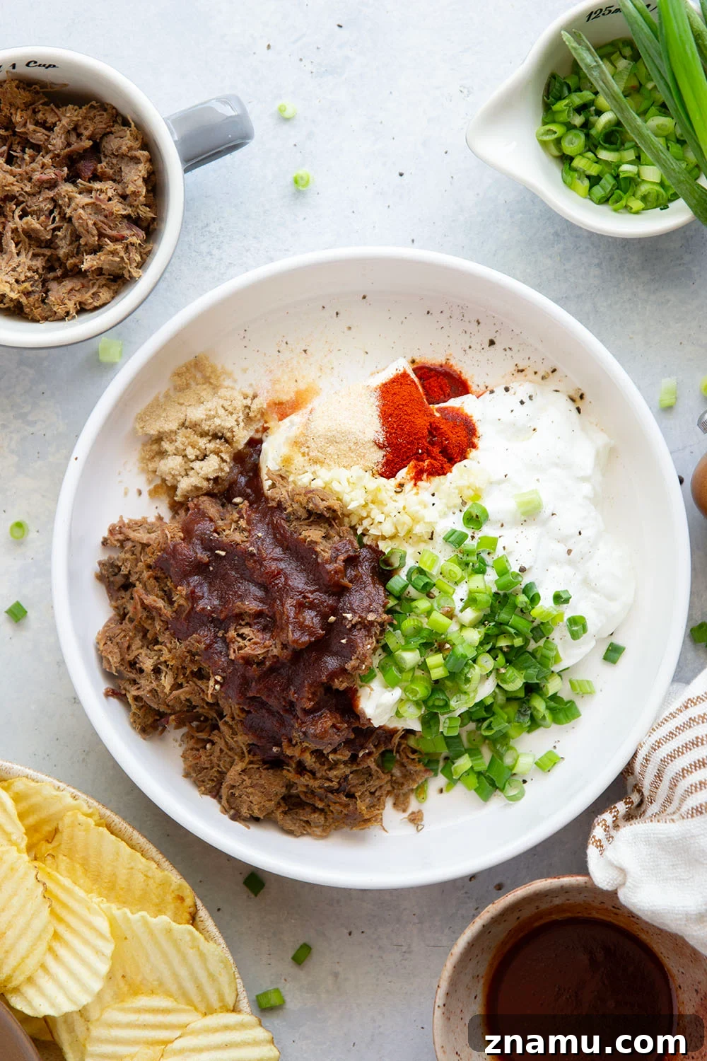 Smoky BBQ Beef Brisket Dip Recipe for Parties and Game Day 3 Leftover brisket is the perfect meaty base for this creamy, flavorful BBQ beef brisket dip that goes great with chips, crackers, or as sandwich spread!