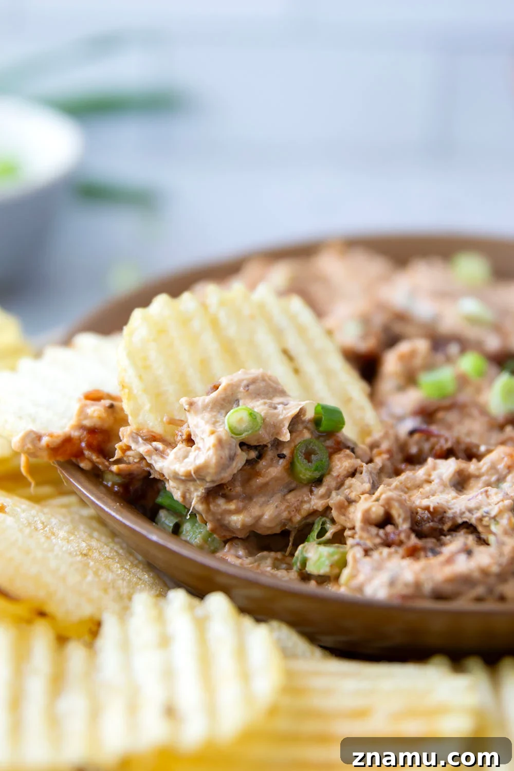 Smoky BBQ Beef Brisket Dip Recipe for Parties and Game Day 4 Leftover brisket is the perfect meaty base for this creamy, flavorful BBQ beef brisket dip that goes great with chips, crackers, or as sandwich spread!
