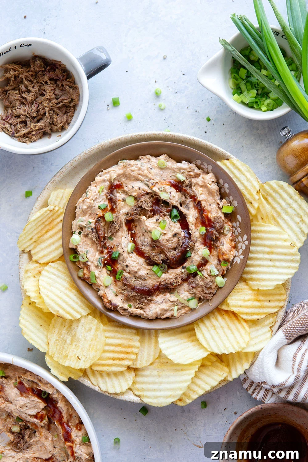 Smoky BBQ Beef Brisket Dip Recipe for Parties and Game Day 5 Leftover brisket is the perfect meaty base for this creamy, flavorful BBQ beef brisket dip that goes great with chips, crackers, or as sandwich spread!