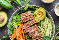 Seared Ahi Tuna Salad with Ginger Sesame Dressing